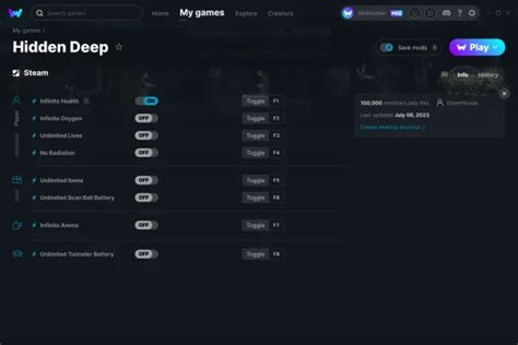 hidden deep cheats|Hidden Deep Trainer ᐅ 10 PC Cheat.